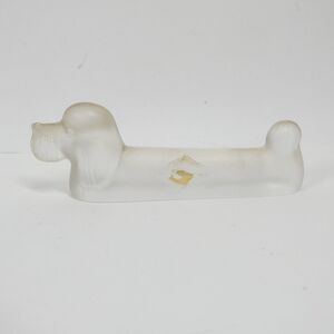 Satin Glass Dog Knife Rest Spaniel Vintage Art Deco France Vannes
